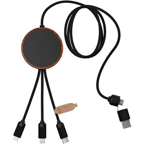 SCX.design C40 Câble de recharge 5 en 1 en rPET avec pad de recharge 10W et logo lumineux, Image 4