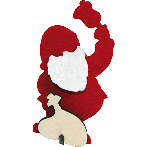 Steckfiguren-Karte Filz - Weihnachtsmann 4/0-c , individuell, Filz, Papier, Holz, 21,00cm x 10,50cm (Länge x Breite), Bild 1