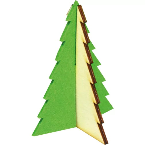 Carte de voeux avec puzzle en bois et feutrine - Carte sapin imprimée 4/0, Image 1
