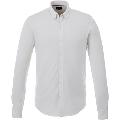 Bigelow Langarm Hemd , weiß, Double Pique Strick 95% Baumwolle, 5% Elastan, 200 g/m2, XL, , Bild 7