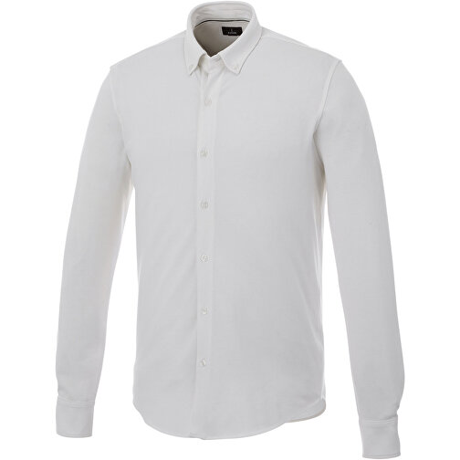 Bigelow Langarm Hemd , weiß, Double Pique Strick 95% Baumwolle, 5% Elastan, 200 g/m2, S, , Bild 1
