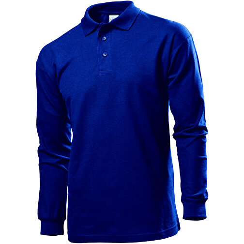 Polo Long Sleeve , Stedman, navy blau, 85 % Baumwolle / 15 % Viskose, XL, , Bild 1