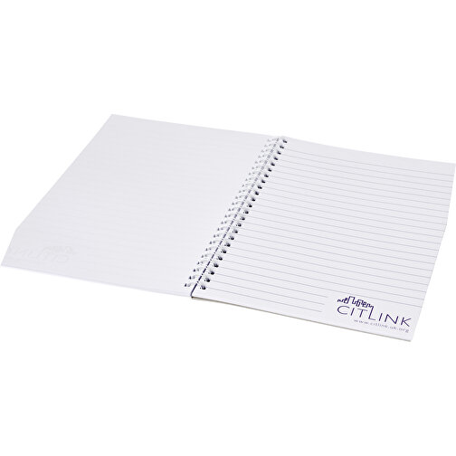 Desk-Mate® A5 Notizbuch Mit Spiralbindung , weiss, Papier, 80 g/m2, Karton, 280 g/m2, Karton, 250 g/m2, 50 pages, 21,00cm x 0,50cm x 14,80cm (Länge x Höhe x Breite), Bild 2