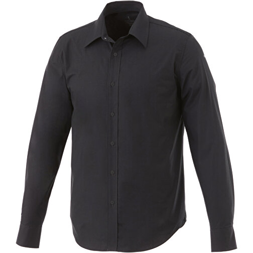 Hamell Langärmliges Hemd , schwarz, Poplin-Gewebe 97% Baumwolle, 3% Elastan, 118 g/m2, M, , Bild 1