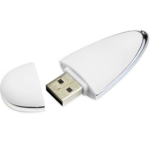 USB-Stick Drop 4GB , Promo Effects MB , weiß MB , 4 GB , Kunststoff MB , 3 - 10 MB/s MB , 6,00cm x 1,20cm x 2,50cm (Länge x Höhe x Breite), Bild 1