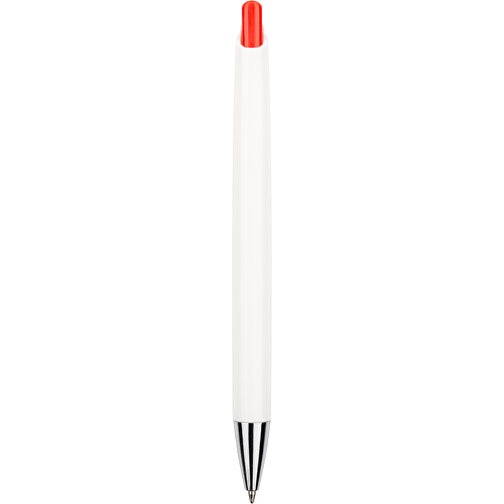 Kugelschreiber Roxi Weiß , Promo Effects, weiß / rot, Kunststoff, 14,10cm (Länge), Bild 3