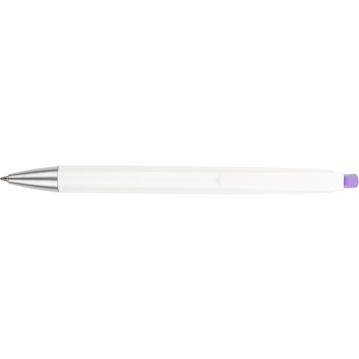 Kugelschreiber Roxi Weiß , Promo Effects, weiß / lila, Kunststoff, 14,10cm (Länge), Bild 6