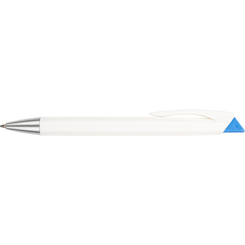 Kugelschreiber Roxi Weiß , Promo Effects, weiß / hellblau, Kunststoff, 14,10cm (Länge), Bild 6