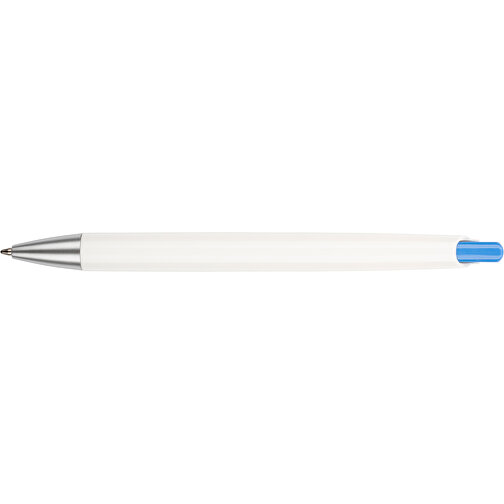 Kugelschreiber Roxi Weiß , Promo Effects, weiß / hellblau, Kunststoff, 14,10cm (Länge), Bild 8