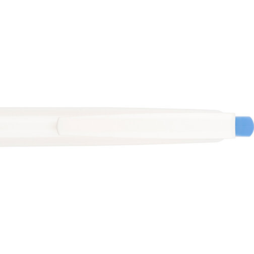 Kugelschreiber Roxi Weiß , Promo Effects, weiß / hellblau, Kunststoff, 14,10cm (Länge), Bild 9