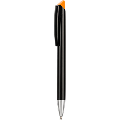 Kugelschreiber Roxi Schwarz , Promo Effects, schwarz / orange, Kunststoff, 14,10cm (Länge), Bild 1