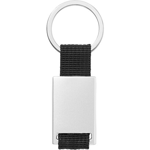 Alvaro Gurtband Schlüsselanhänger , schwarz / silber, Aluminium, 1,00cm x 9,00cm x 3,00cm (Länge x Höhe x Breite), Bild 1