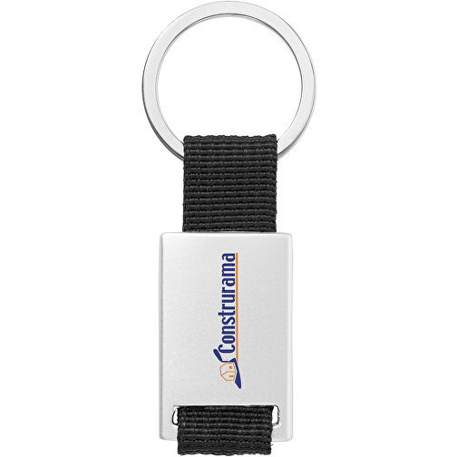 Alvaro Gurtband Schlüsselanhänger , schwarz / silber, Aluminium, 1,00cm x 9,00cm x 3,00cm (Länge x Höhe x Breite), Bild 3