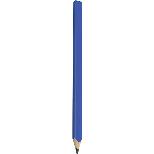 Zimmermannsbleistift, 24 Cm, Eckig-oval , blau, Holz, 24,00cm x 0,70cm x 1,20cm (Länge x Höhe x Breite), Bild 1