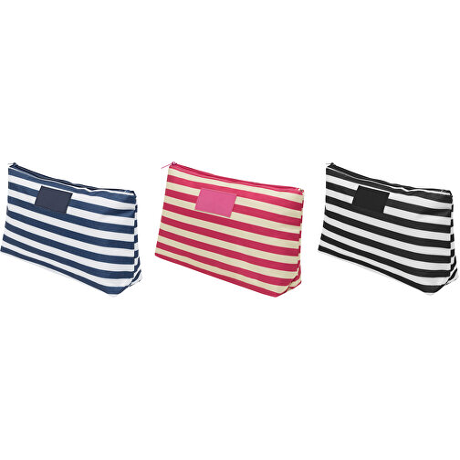 Kulturbeutel STRIPY , beige, pink, 300D Polyester, 28,00cm x 18,00cm x 9,50cm (Länge x Höhe x Breite), Bild 6