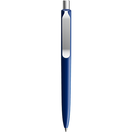 Prodir DS8 PSP Push Kugelschreiber , Prodir, marineblau/silber satiniert, Kunststoff/Metall, 14,10cm x 1,50cm (Länge x Breite), Bild 1