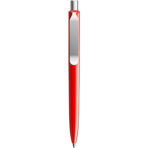 Prodir DS8 PSP Push Kugelschreiber , Prodir, rot/silber satiniert, Kunststoff/Metall, 14,10cm x 1,50cm (Länge x Breite), Bild 1