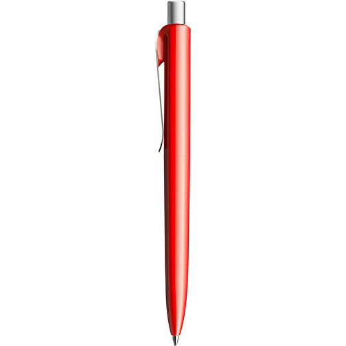 Prodir DS8 PSP Push Kugelschreiber , Prodir, rot/silber satiniert, Kunststoff/Metall, 14,10cm x 1,50cm (Länge x Breite), Bild 2