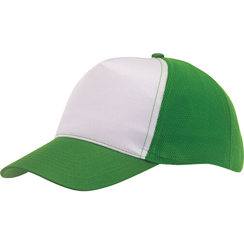 5-Panel-Baseball-Cap BREEZY , dunkelgrün, weiß, Polyester, 1,00cm (Länge), Bild 1