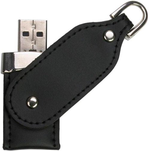 USB-Stick DELUXE 1GB , Promo Effects MB , schwarz MB , 1 GB , Kunstleder MB , 3 - 10 MB/s MB , , Bild 1