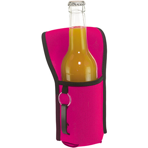 Flaschenhalter COOL HIKING , pink, SBR / Polyester, 29,00cm x 0,50cm x 11,50cm (Länge x Höhe x Breite), Bild 2