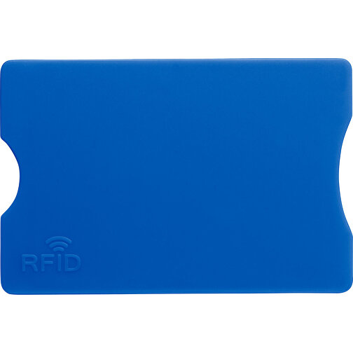 Kreditkartenhalter Aus Kunststoff Yara , kobaltblau, PS, Aluminium folie, 8,90cm x 0,40cm x 6,00cm (Länge x Höhe x Breite), Bild 1