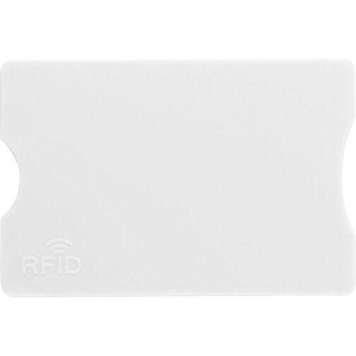 Kreditkartenhalter Aus Kunststoff Yara , weiß, PS, Aluminium folie, 8,90cm x 0,40cm x 6,00cm (Länge x Höhe x Breite), Bild 1