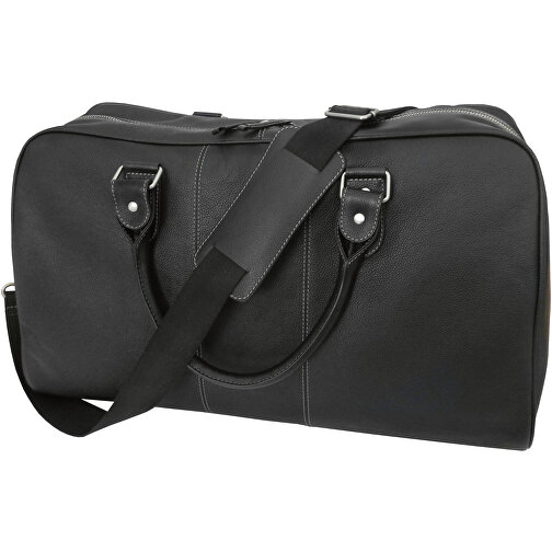 Reisetasche , schwarz, Rindleder, 50,00cm x 22,50cm x 28,00cm (Länge x Höhe x Breite), Bild 2