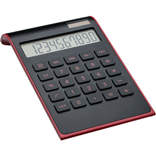 Calcolatrice solare REEVES-VALINDA BLACK RED, Immagine 1