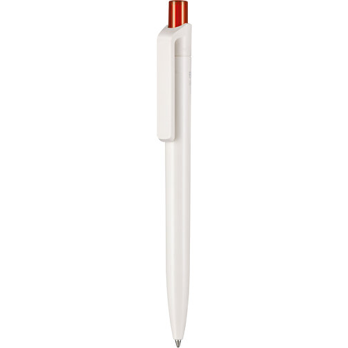 Kugelschreiber BIO-INSIDER , Ritter-Pen, weiß bio/feuer-rot TR/FR, ABS-Kunststoff, 14,20cm (Länge), Bild 1
