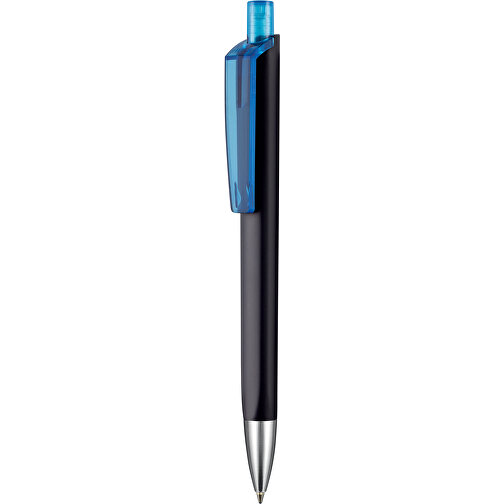 Kugelschreiber TRI-STAR SOFT ST , Ritter-Pen, schwarz/caribic-blau TR/FR, ABS-Kunststoff, 14,00cm (Länge), Bild 1