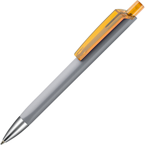 Kugelschreiber TRI-STAR SOFT ST , Ritter-Pen, stein-grau/mango-gelb TR/FR, ABS-Kunststoff, 14,00cm (Länge), Bild 2