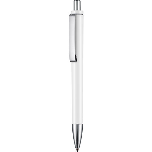 Kugelschreiber EXOS M , Ritter-Pen, weiß, ABS u. Metall, 14,10cm (Länge), Bild 1