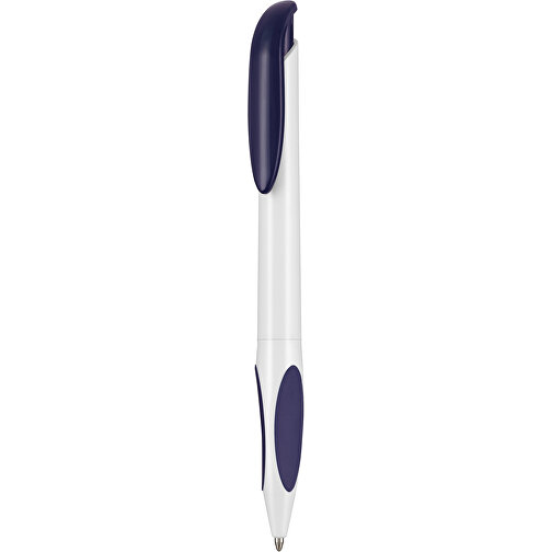 Kugelschreiber ATMOS , Ritter-Pen, weiß/nacht-blau, ABS-PP-Kunststoff, 14,50cm (Länge), Bild 1
