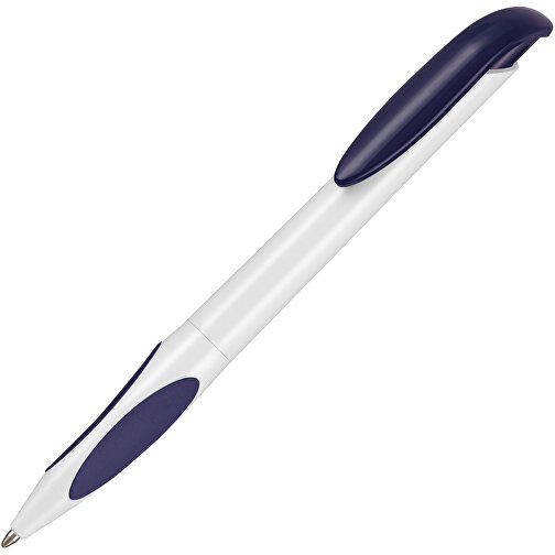Kugelschreiber ATMOS , Ritter-Pen, weiss/nacht-blau, ABS-PP-Kunststoff, 14,50cm (Länge), Bild 2