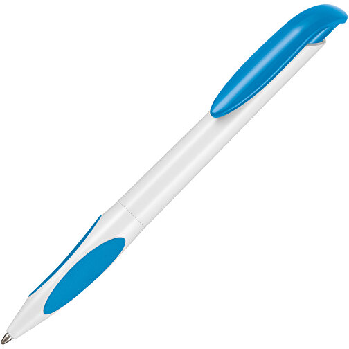 Kugelschreiber ATMOS , Ritter-Pen, weiss/himmel-blau, ABS-PP-Kunststoff, 14,50cm (Länge), Bild 2