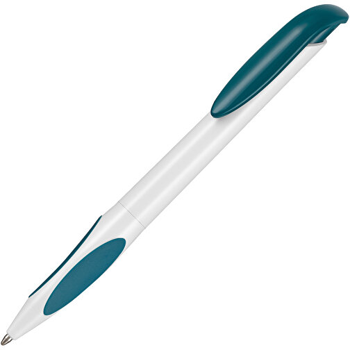 Kugelschreiber ATMOS , Ritter-Pen, weiß/petrol-türkis, ABS-PP-Kunststoff, 14,50cm (Länge), Bild 2