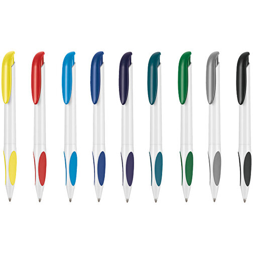 Kugelschreiber ATMOS , Ritter-Pen, weiß/petrol-türkis, ABS-PP-Kunststoff, 14,50cm (Länge), Bild 4