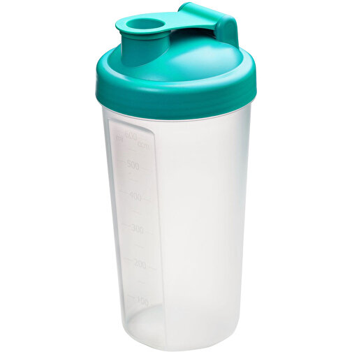 Shaker 'Protein', 0,6 L , teal/transparent, Kunststoff, 20,00cm (Höhe), Bild 1
