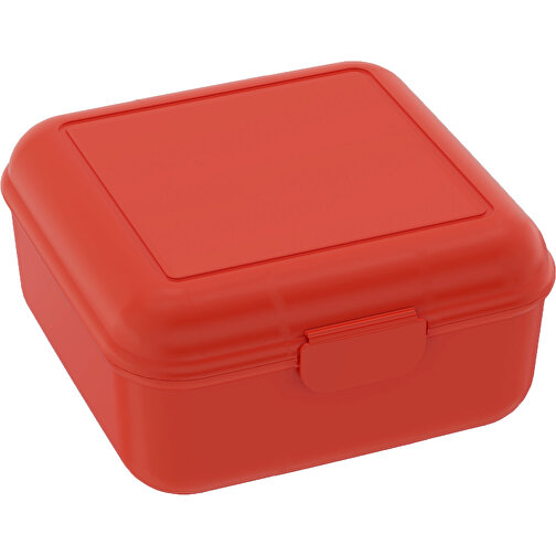 Vorratsdose 'Cube' Deluxe , standard-rot, Kunststoff, 14,00cm x 6,50cm x 14,00cm (Länge x Höhe x Breite), Bild 1