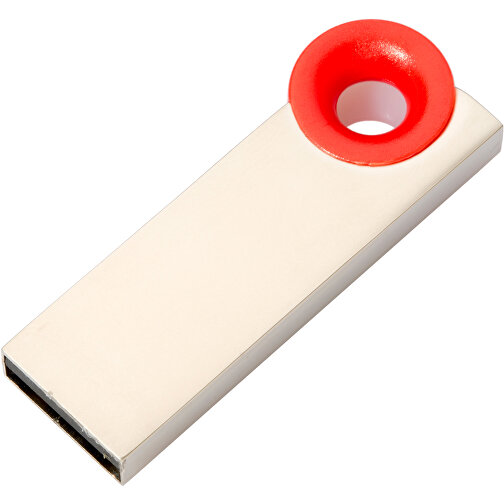 USB-Stick Metall Color 8GB , Promo Effects MB , rot MB , 8 GB , Metall, ABS MB , 3 - 10 MB/s MB , 3,80cm x 0,45cm x 1,20cm (Länge x Höhe x Breite), Bild 1