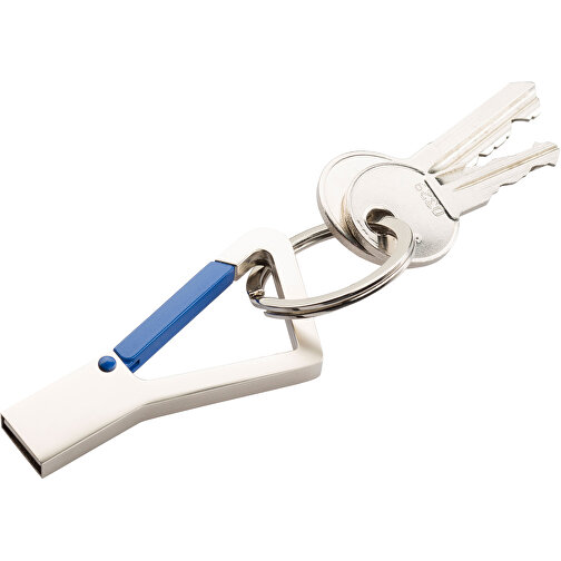 USB-Stick Hook 1GB , Promo Effects MB , blau MB , 1 GB , Metall MB , 3 - 10 MB/s MB , 6,00cm x 0,45cm x 3,00cm (Länge x Höhe x Breite), Bild 3