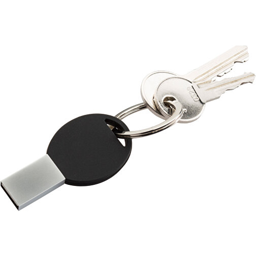 USB-Stick Silicon III 2GB , Promo Effects MB , schwarz MB , 2 GB , Metall, Silikon MB , 3 - 10 MB/s MB , 5,23cm x 0,45cm x 2,66cm (Länge x Höhe x Breite), Bild 2