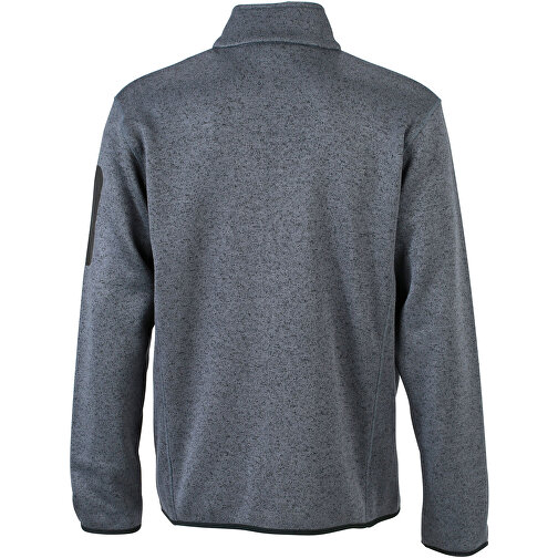 Men’s Knitted Fleece Jacket , James Nicholson, dunkelgrau-melange / silber, XL, , Bild 4
