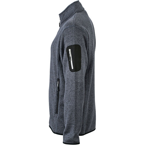 Men’s Knitted Fleece Jacket , James Nicholson, dunkelgrau-melange / silber, L, , Bild 2