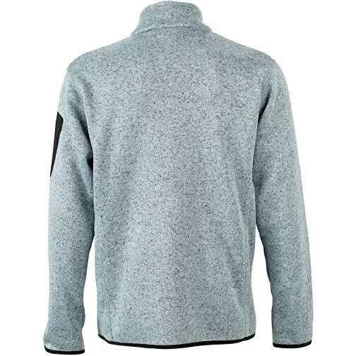 Men’s Knitted Fleece Jacket , James Nicholson, hellgrau-melange / silber, S, , Bild 4