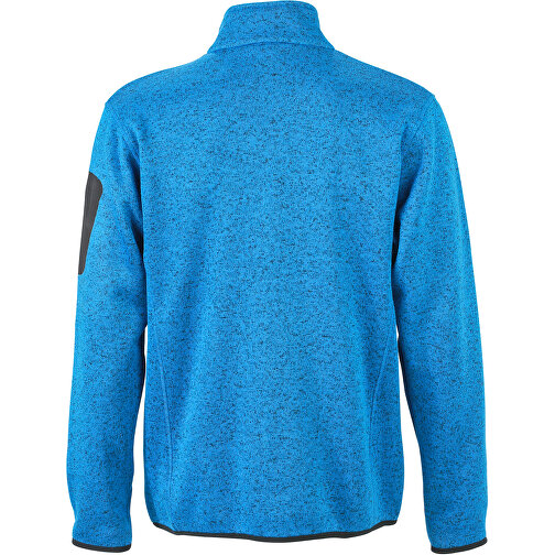 Men’s Knitted Fleece Jacket , James Nicholson, royal-melange / rot, XL, , Bild 4