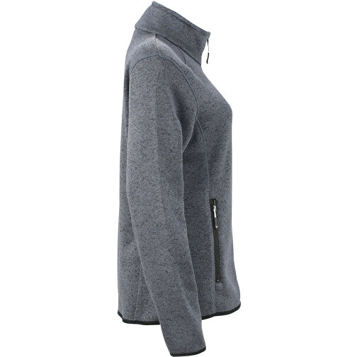 Ladies’ Knitted Fleece Jacket , James Nicholson, dunkelgrau-melange / silber, M, , Bild 3
