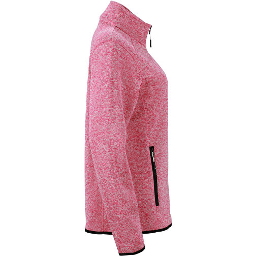 Ladies’ Knitted Fleece Jacket , James Nicholson, pink-melange / offweiß, S, , Bild 3
