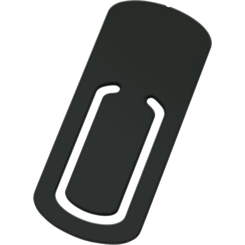 Zettelklammer , schwarz, PS, 8,00cm x 0,20cm x 3,50cm (Länge x Höhe x Breite), Bild 1